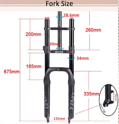 Upgraded Macfox,Super73,Ridstar Front suspension (Black)